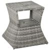 Outsunny Rattan Tea Bistro Side Table with Umbrella Hole