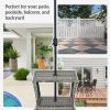 Outsunny Rattan Tea Bistro Side Table with Umbrella Hole