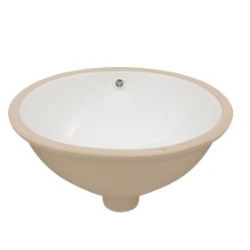 Lordear 18"x15" Oval White Ceramic Undermount Bathroom Sink
