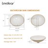 Lordear 18"x15" Oval White Ceramic Undermount Bathroom Sink