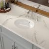 Lordear 18"x15" Oval White Ceramic Undermount Bathroom Sink
