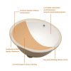 Lordear 18"x15" Oval White Ceramic Undermount Bathroom Sink