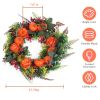 Autumn Wreath with Pumpkin Mixed Leaves Berries and Flowers