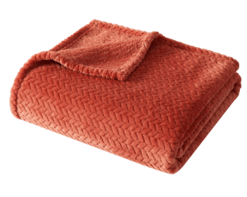 Mainstays Cozy Textured Plush Throw Blanket, Copper, 50"x60" All Ages