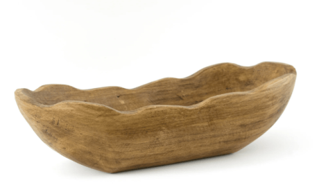 Better Homes & Gardens Indoor Carved Mid-Tone Brown Wood Decorative Dough Bowl