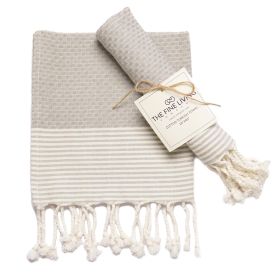 Turkish Hand Towels Set of 2 | 100% Cotton Kitchen and Bathroom Hand Towels Decorative Hand Towels for Bath Guest Face Hair Tea Dishcloth 40”x18 inch