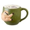 19 oz Green Slow Sloth Earthenware Mug