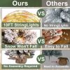 2ft Tabletop Christmas Tree with Light Artificial Small Mini Fall Decoration with Flocked Snow;  Thanksgiving Decor & Xmas Ornaments for Table Top for