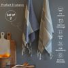 Turkish Hand Towels 2 Pack 100% Cotton Kitchen and Bathroom Hand Towels Decorative Hand Towels for Bath Guest Face Hair Tea Dishcloth 40x18 inch Blue