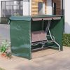 Outsunny 3-Seater Patio Swing Cover, Outdoor Garden Furniture Protection Hammock Cover Waterproof 85" X 61" X 59", Dark Green