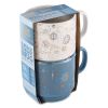 2 Pack Stacking Celestial White and Blue Mugs 14.2 fl oz, Stoneware