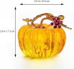 2.5" Glass Pumpkin Figurine Collectible Halloween Thanksgiving Glass Pumpkin Paperweight Fall Harvest Pumpkin Decorations for Home