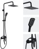Shower Faucet Set 10" Square Shower Head 3 Function Rainfall Shower Faucet Set Handheld Sprayer Bathroom Shower Fixture System Wall Mount