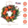 Autumn Wreath with Pumpkin Mixed Leaves Berries and Flowers