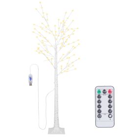 Lighted Birch Tree Artificial White Birch Twig Tree with 8 Warm White Lighting Modes for Wedding Party Christmas Holiday Festival Home Decoration (Option: 1.8M)