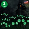 2Packs Solar Scary Eyeballs Lights Outdoor Halloween Decoration Swaying Light Halloween Path Lights Ornaments with Total 12LED IP65 Waterproof for Yar