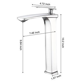 Single Hole Single Handle Bathroom Vessel Sink Faucet With Pop Up Drain (Color: Polished Chrome)