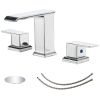 8 in. Waterfall Widespread 2-Handle Bathroom Faucet With Pop-up Drain Assembly