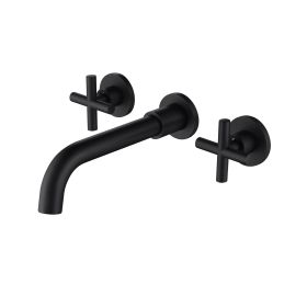 Bathroom Faucet Wall Mounted Bathroom Sink Faucet (Color: Matte Black)