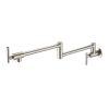 Wall Mounted Pot Filler Double Handle Kitchen Sink Faucet Folding Brass Swing Arm Modern Taps in Matte Black