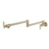 Wall Mounted Pot Filler Double Handle Kitchen Sink Faucet Folding Brass Swing Arm Modern Taps in Matte Black