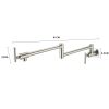 Wall Mounted Pot Filler Double Handle Kitchen Sink Faucet Folding Brass Swing Arm Modern Taps in Matte Black