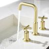 New 8 in Widespread Bathroom Faucet  2 Handles Stainless Steel 3 Hole Bathroom Sink Faucet