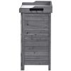 Outdoor 39" Potting Bench Table; Rustic Garden Wood Workstation Storage Cabinet Garden Shed with 2-Tier Shelves and Side Hook